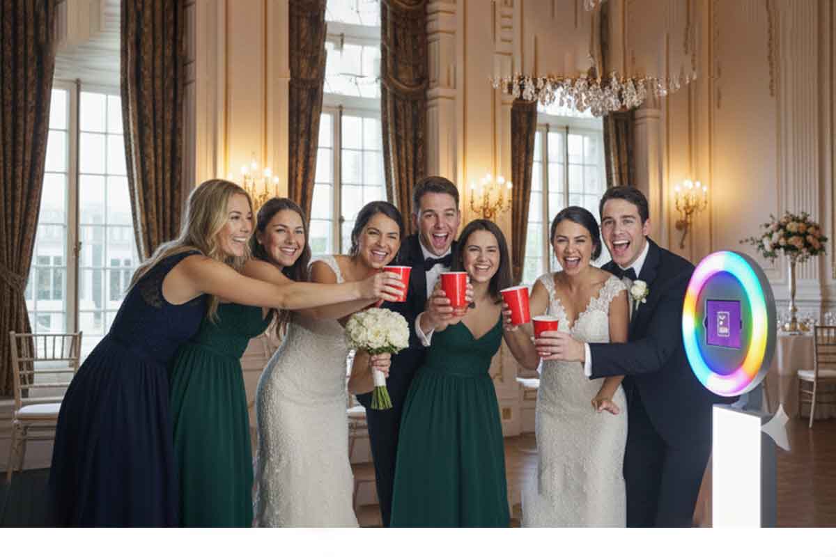 Friends at PicsPhotoBooth RGB ring light selfie booth