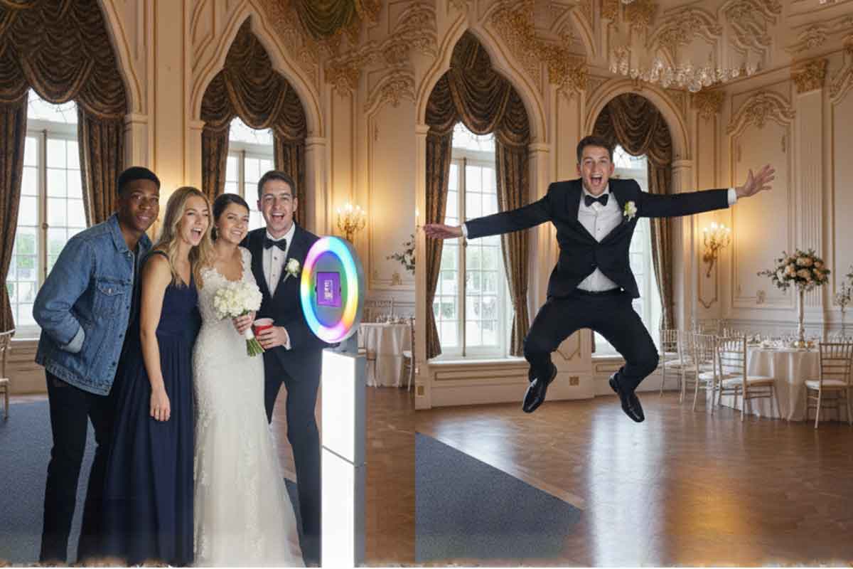 Wedding party at PicsPhotoBooth ballroom reception