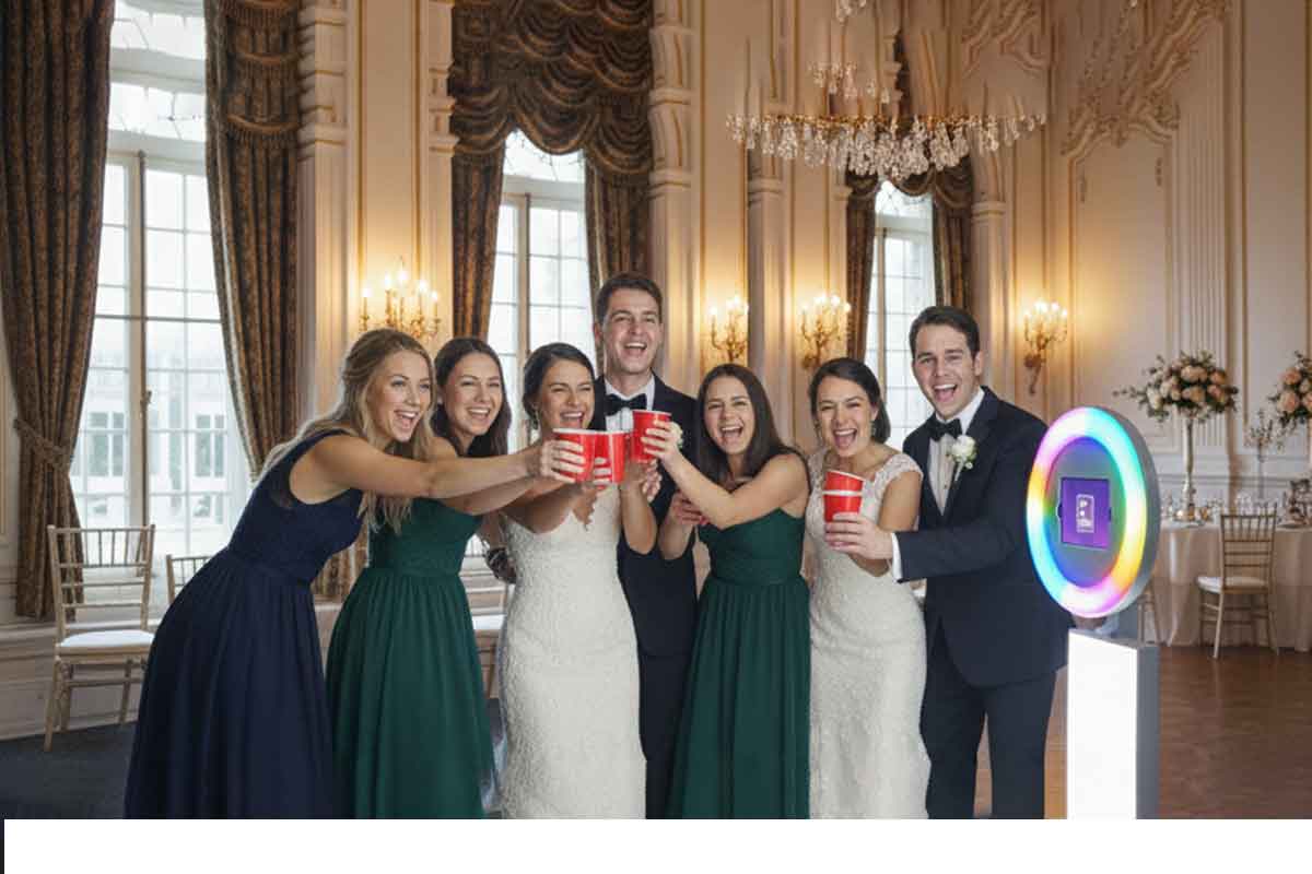 Friends at PicsPhotoBooth RGB ring light selfie booth